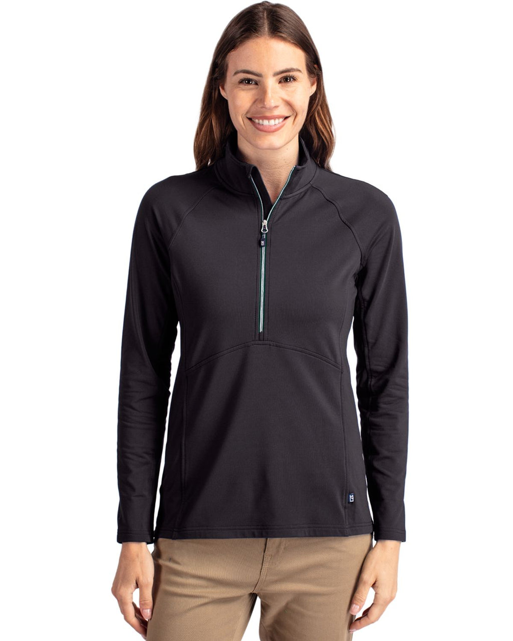Cutter & Buck® Adapt Eco Knit Stretch Recycled Womens Half Zip Pullover