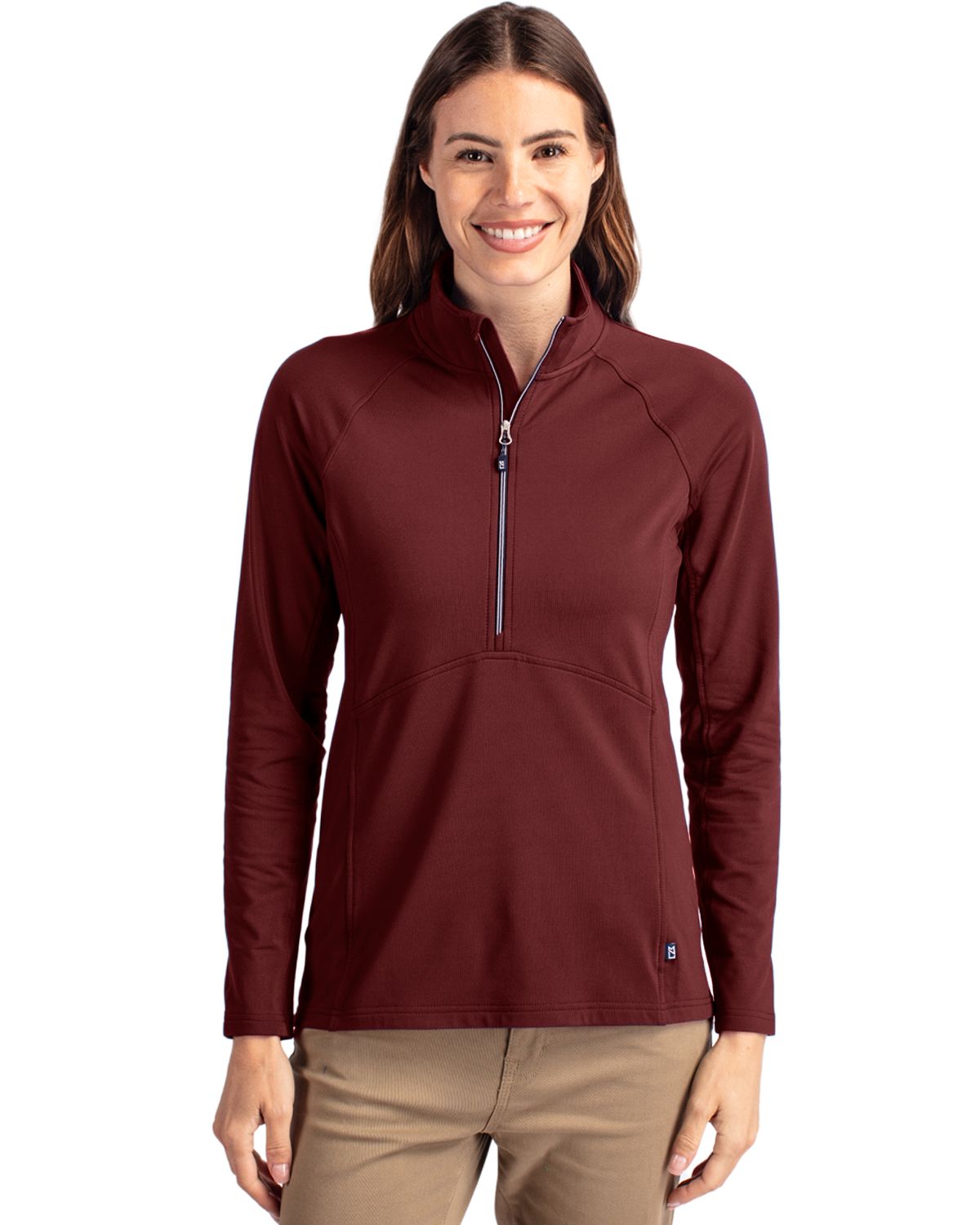Cutter & Buck® Adapt Eco Knit Stretch Recycled Womens Half Zip Pullover