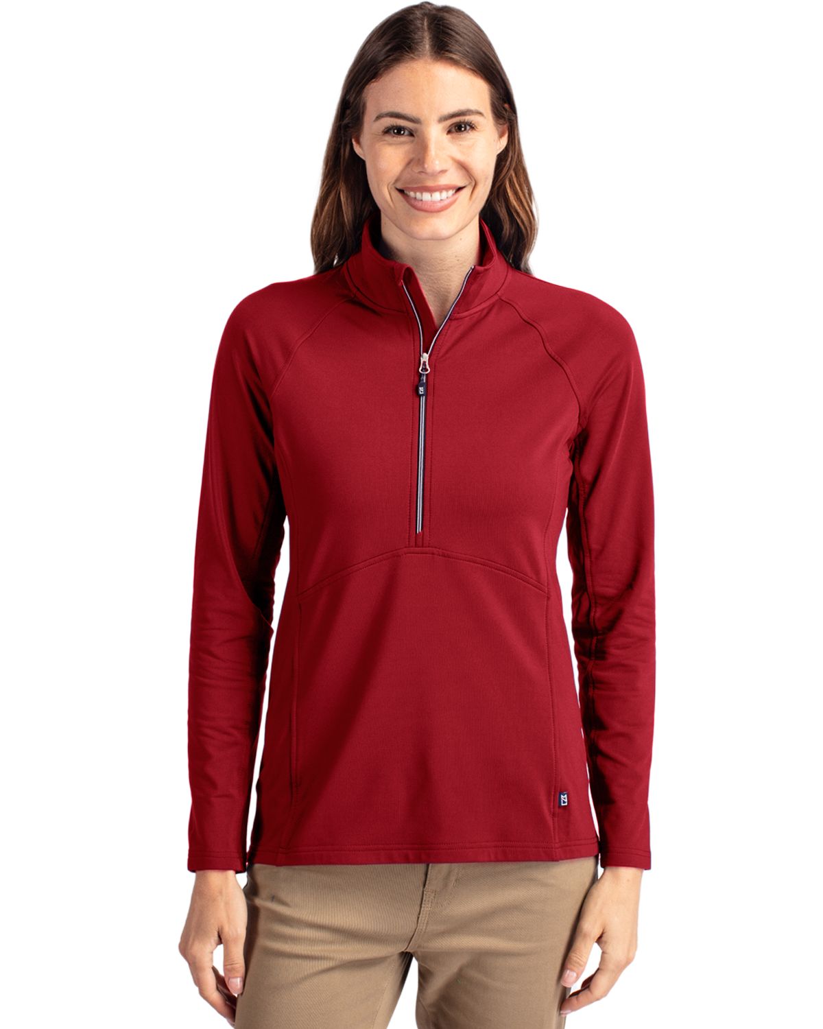 Cutter & Buck® Adapt Eco Knit Stretch Recycled Womens Half Zip Pullover