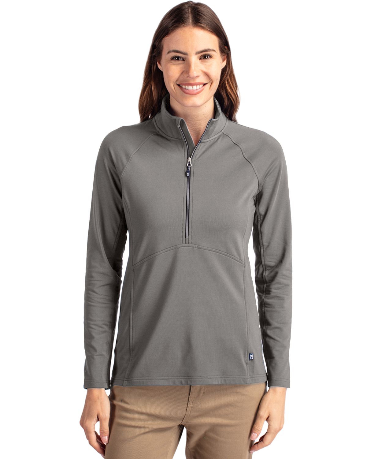 Cutter & Buck® Adapt Eco Knit Stretch Recycled Womens Half Zip Pullover