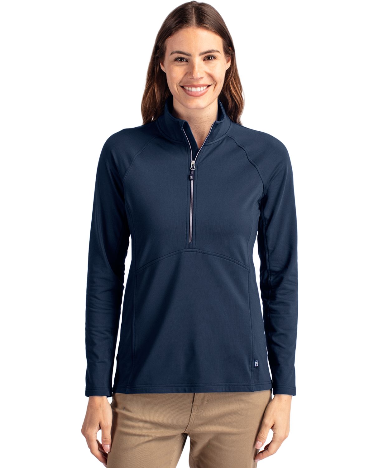 Cutter & Buck® Adapt Eco Knit Stretch Recycled Womens Half Zip Pullover