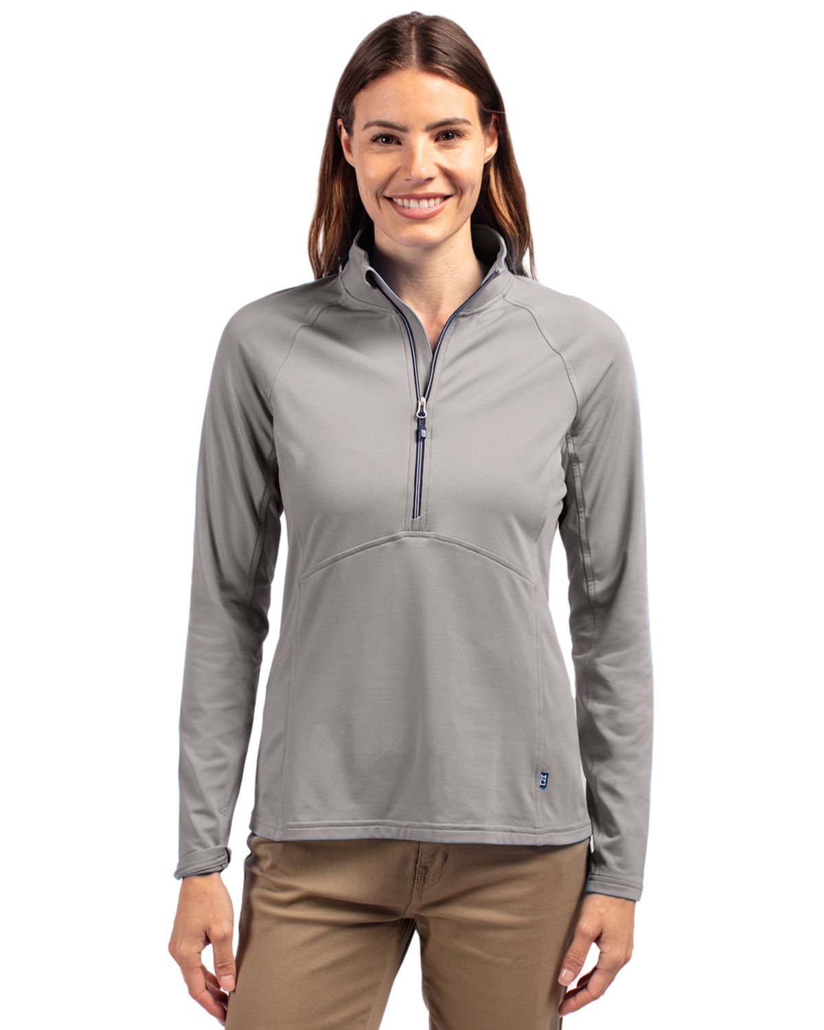 Cutter & Buck® Adapt Eco Knit Stretch Recycled Womens Half Zip Pullover