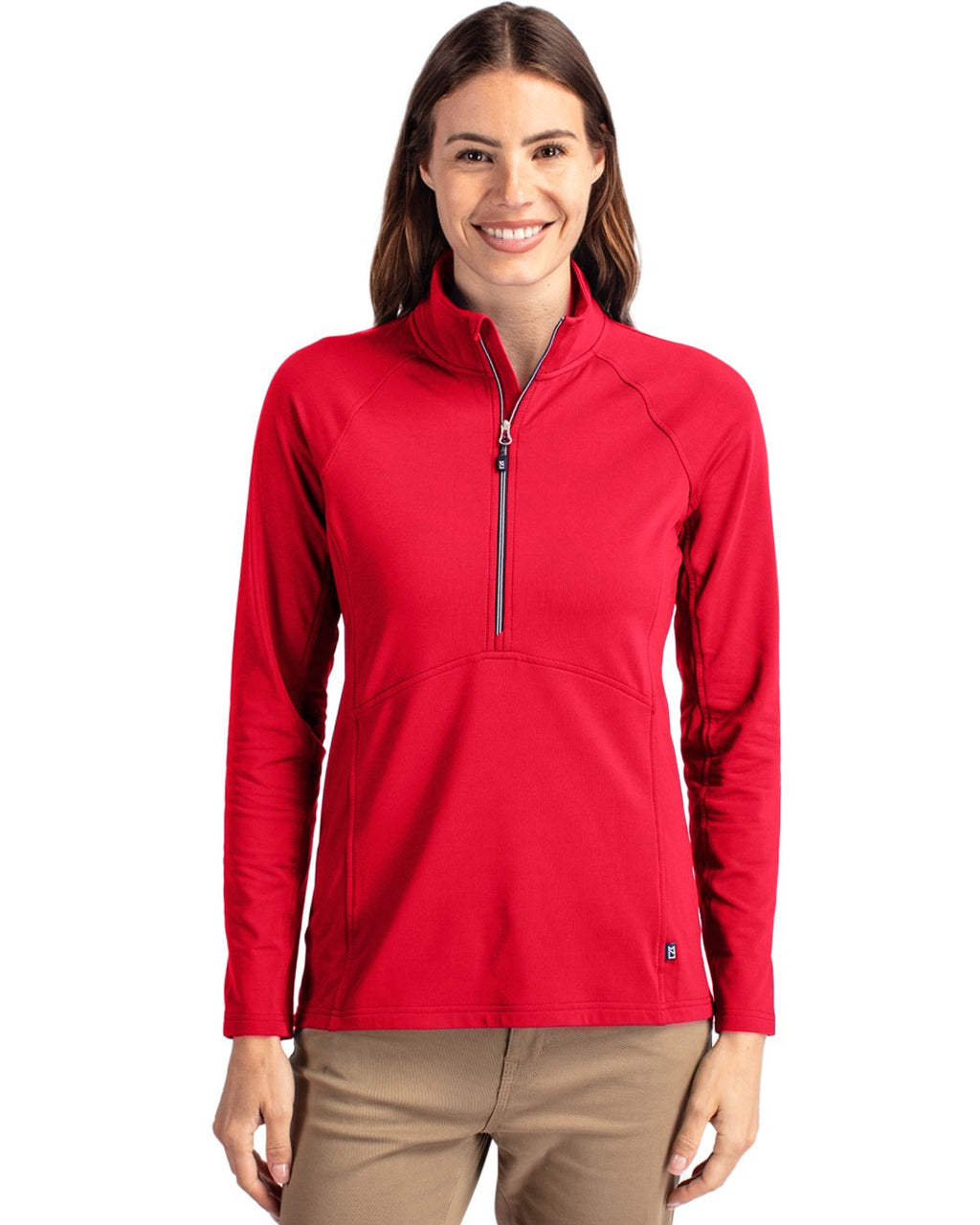 Cutter & Buck® Adapt Eco Knit Stretch Recycled Womens Half Zip Pullover