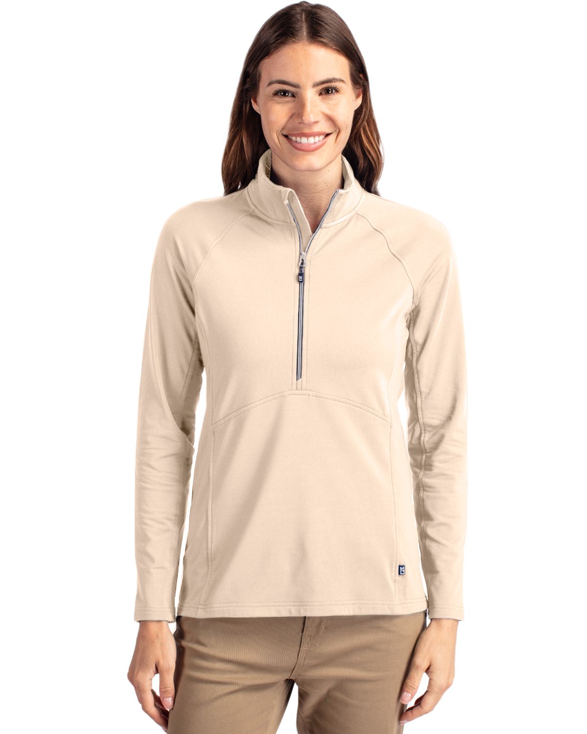Cutter & Buck® Adapt Eco Knit Stretch Recycled Womens Half Zip Pullover