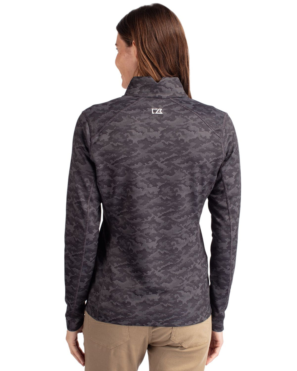 Cutter & Buck® Traverse Stretch Eco Camo Print Quarter Zip Womens Pullover