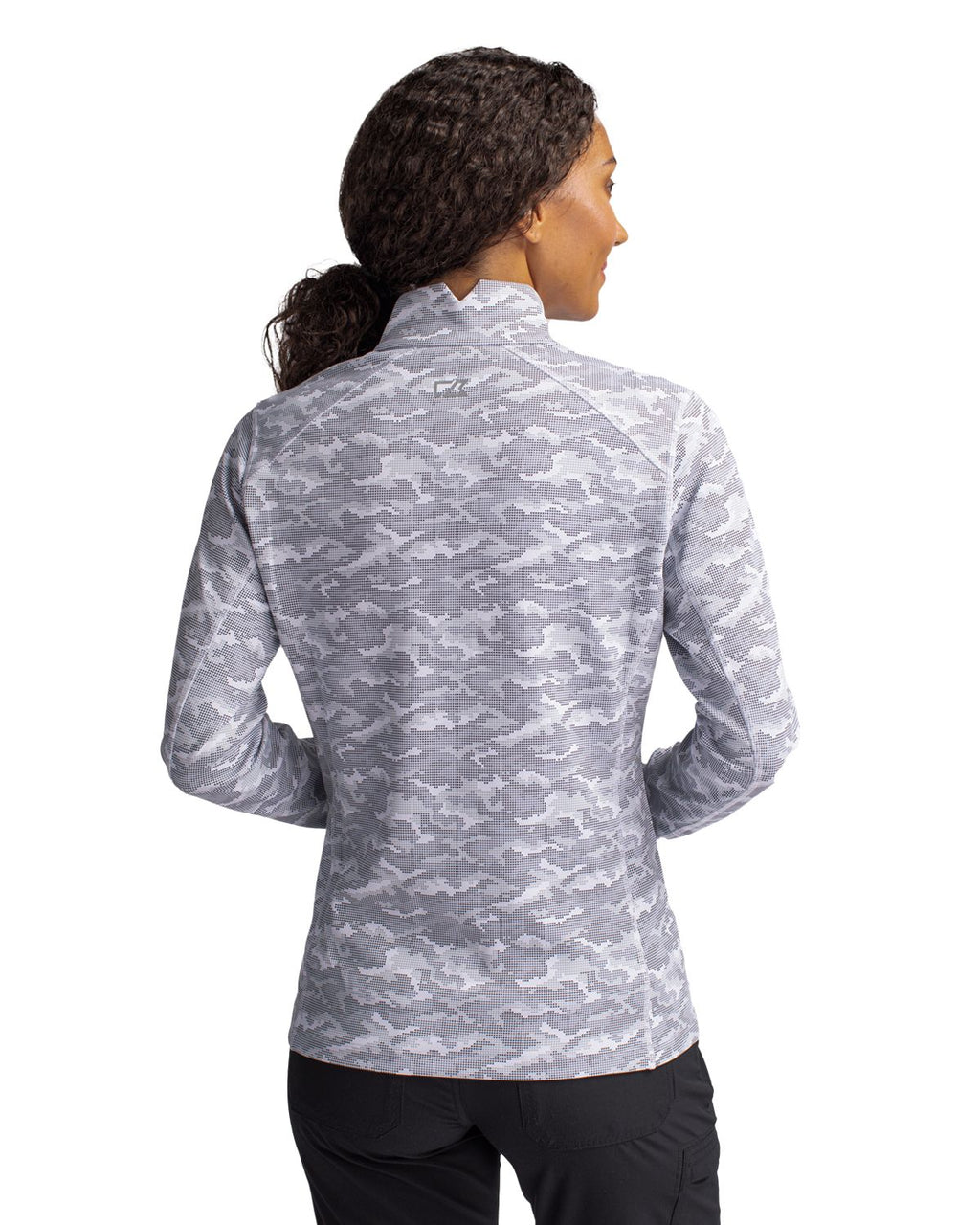 Cutter & Buck® Traverse Stretch Eco Camo Print Quarter Zip Womens Pullover