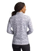 Cutter & Buck® Traverse Stretch Eco Camo Print Quarter Zip Womens Pullover
