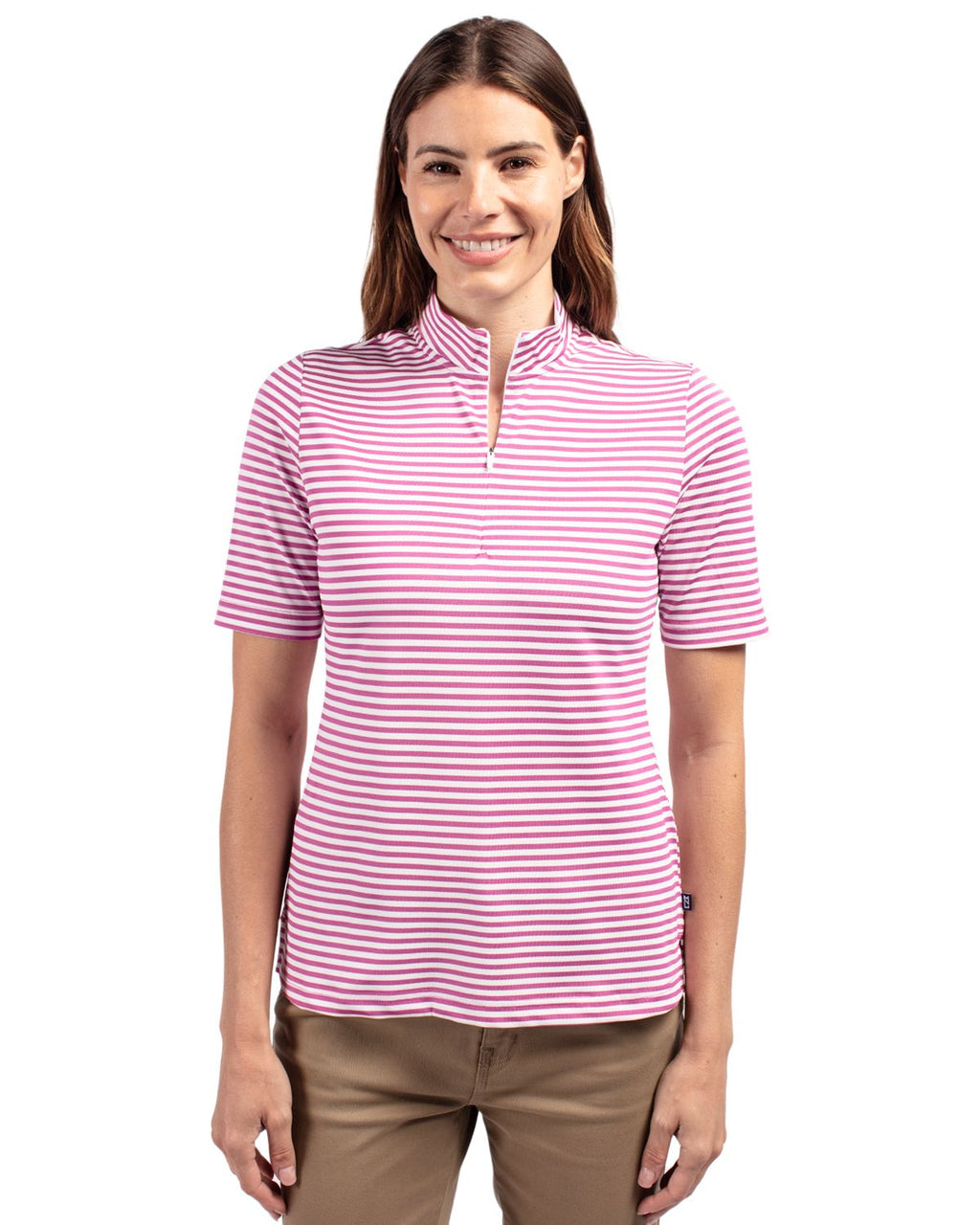 Cutter & Buck® Virtue Eco Pique Stripe Recycled Womens Top