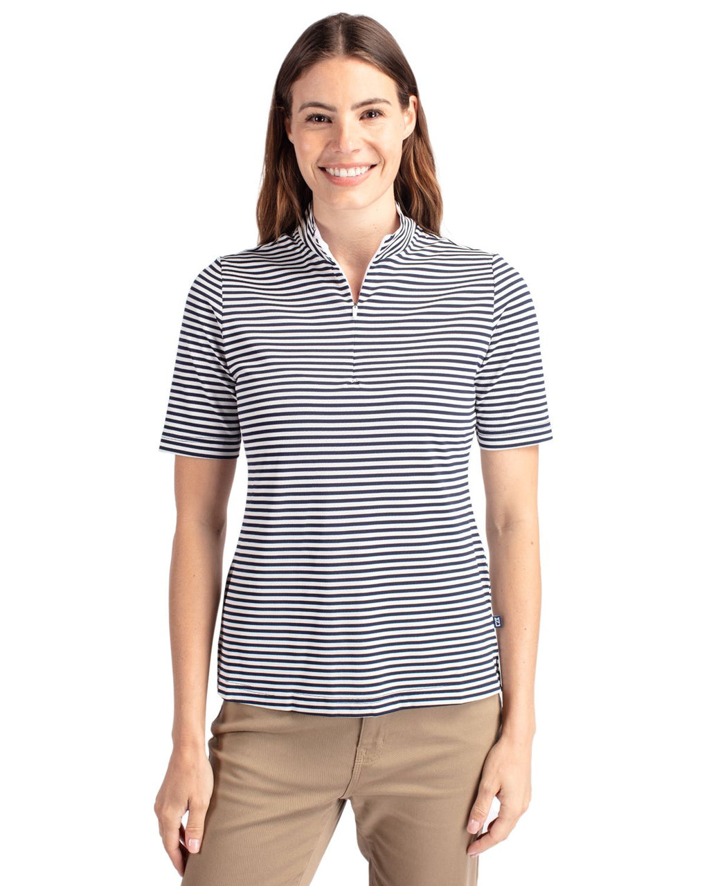Cutter & Buck® Virtue Eco Pique Stripe Recycled Womens Top