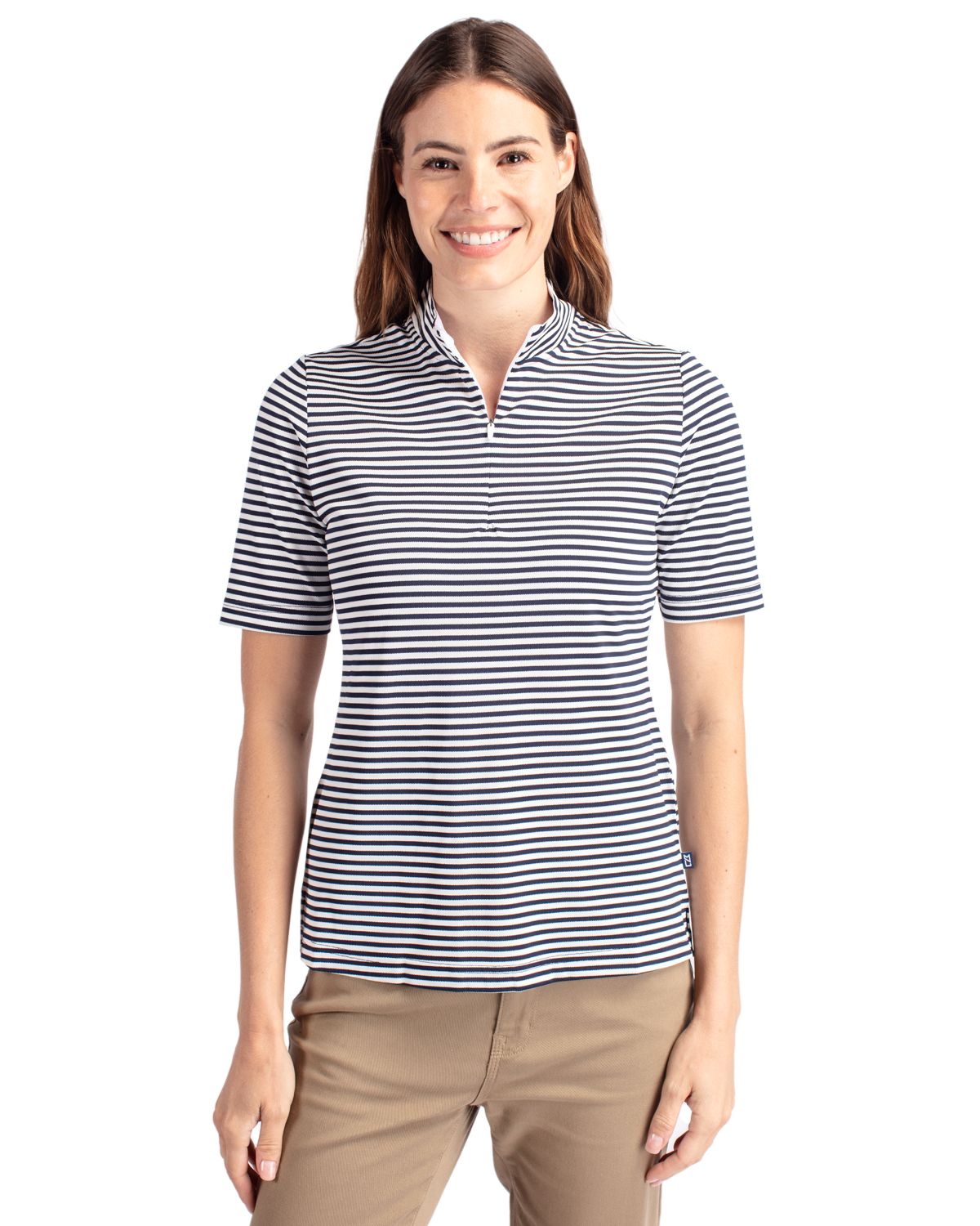 Cutter & Buck® Virtue Eco Pique Stripe Recycled Womens Top