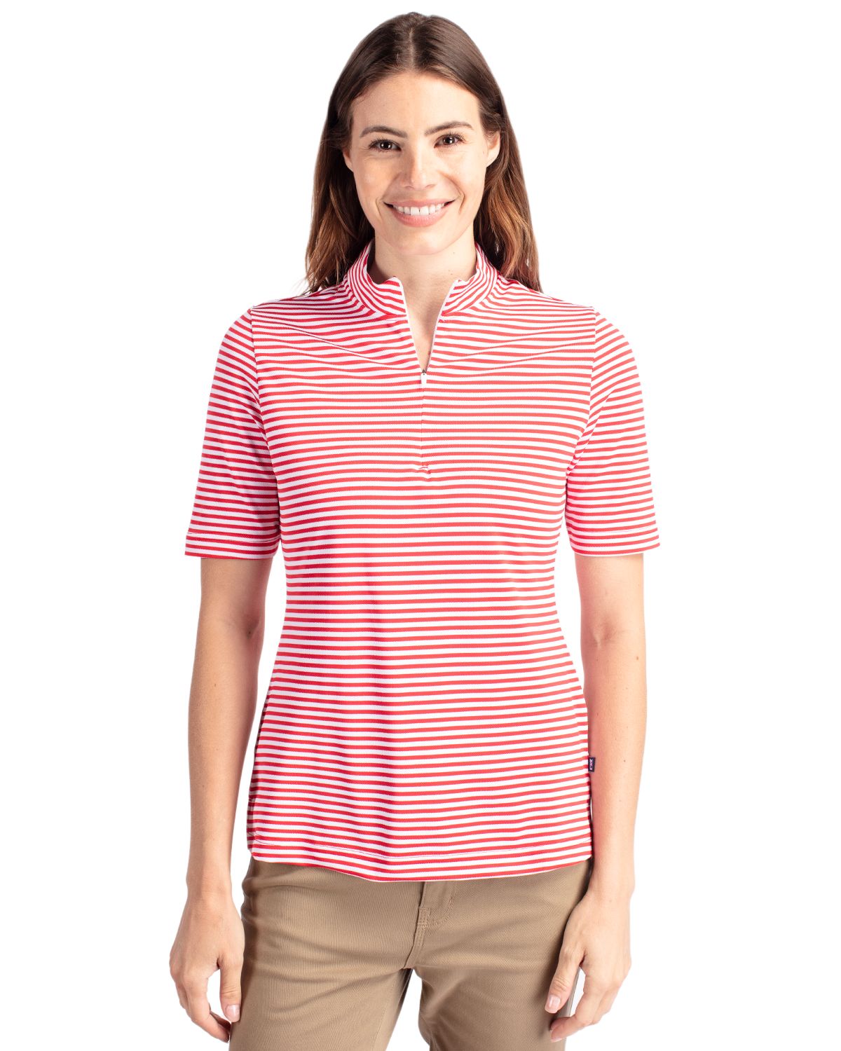 Cutter & Buck® Virtue Eco Pique Stripe Recycled Womens Top