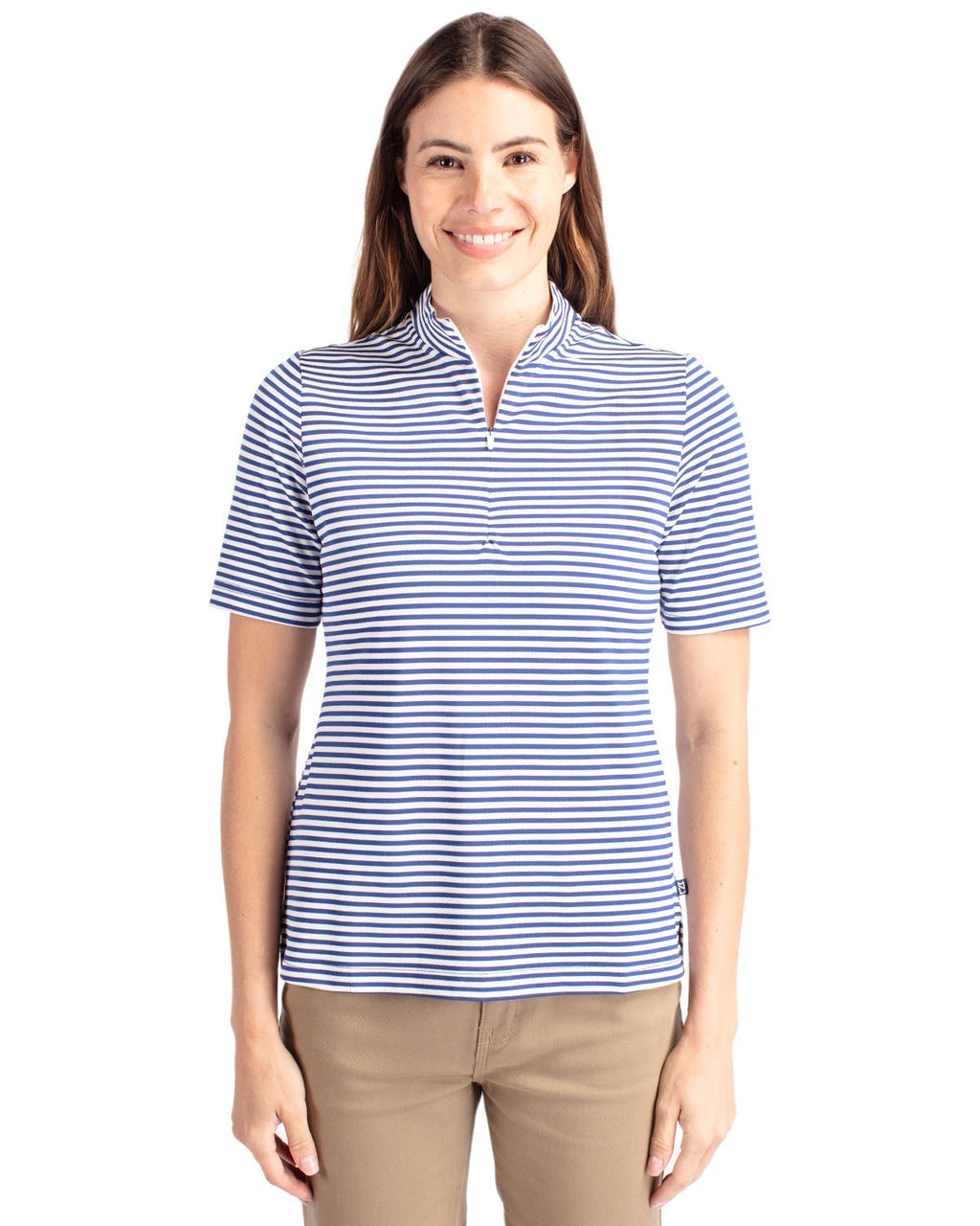 Cutter & Buck® Virtue Eco Pique Stripe Recycled Womens Top