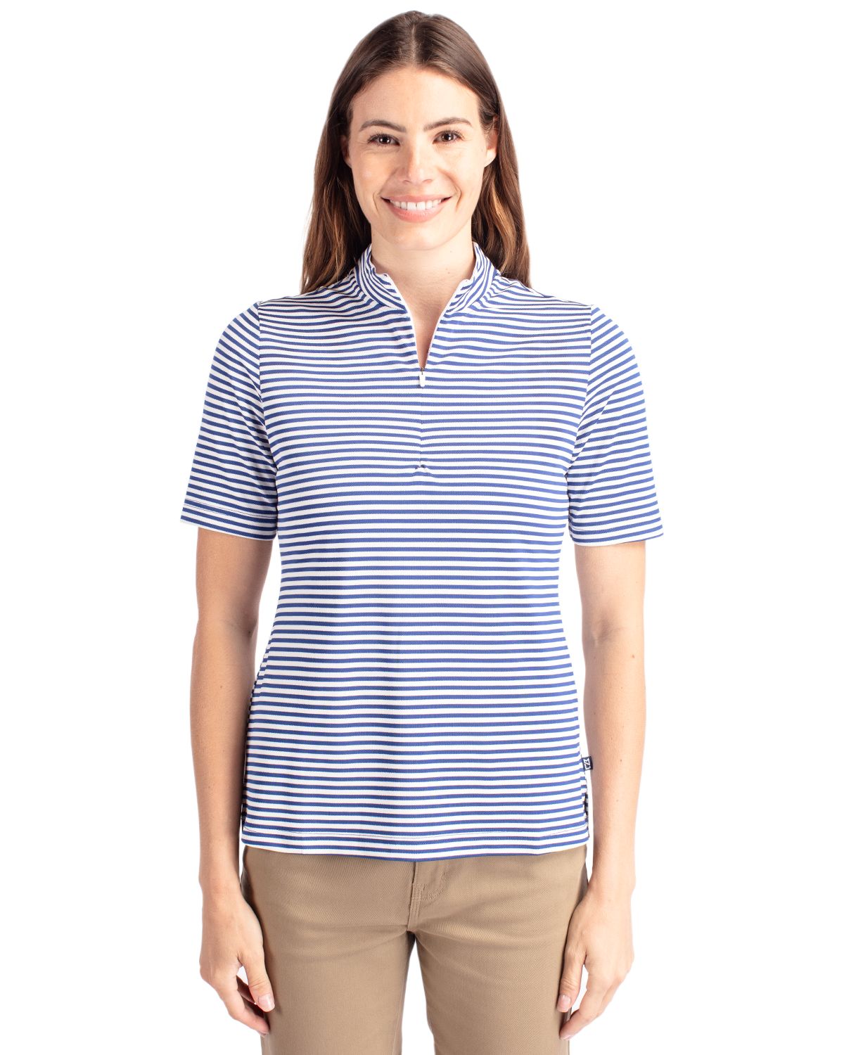 Cutter & Buck® Virtue Eco Pique Stripe Recycled Womens Top