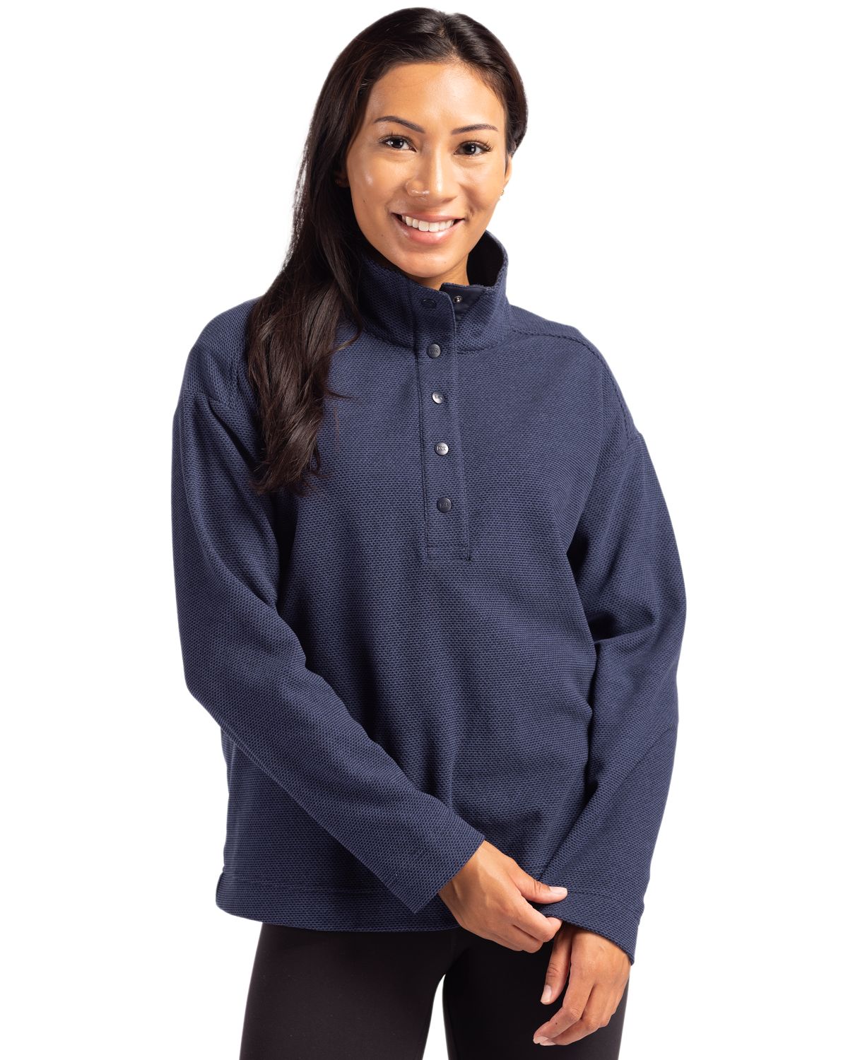 Cutter & Buck® Hunts Point Eco Textured Fleece Recycled Womens Snap Pullover