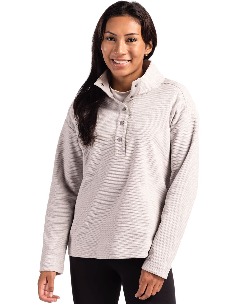 Cutter & Buck® Hunts Point Eco Textured Fleece Recycled Womens Snap Pullover