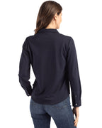 Cutter & Buck® Advantage Tri-Blend Eco Soft Pique Long Sleeve Knitted Womens Button Up