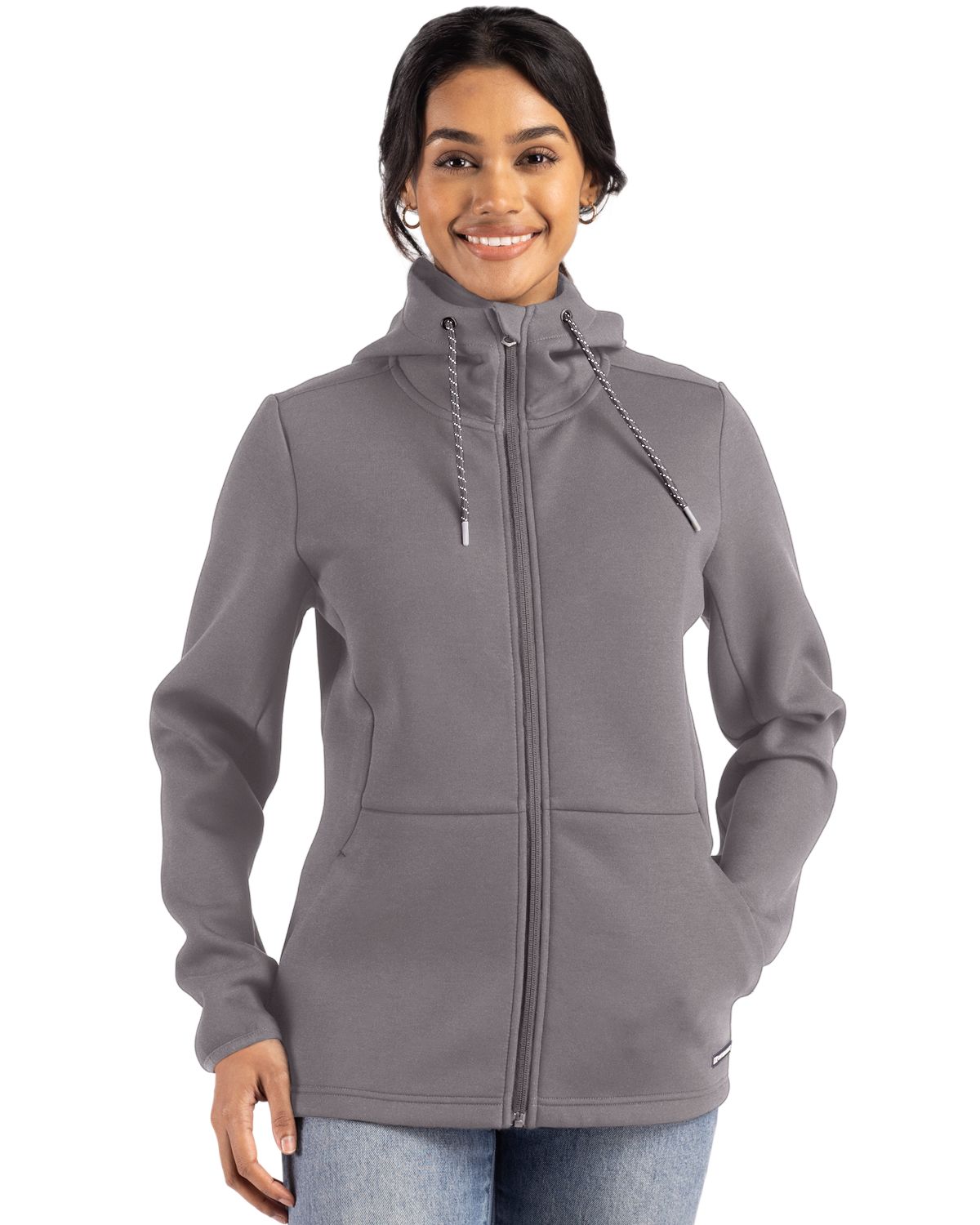 Cutter & Buck® Roam Epic Comfort Recycled Womens Full Zip Hooded Jacket
