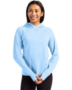 Cutter & Buck® Adapt Knit Recycled Womens Heathered Hooded Pullover