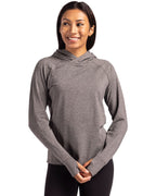 Cutter & Buck® Adapt Knit Recycled Womens Heathered Hooded Pullover