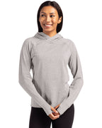 Cutter & Buck® Adapt Knit Recycled Womens Heathered Hooded Pullover
