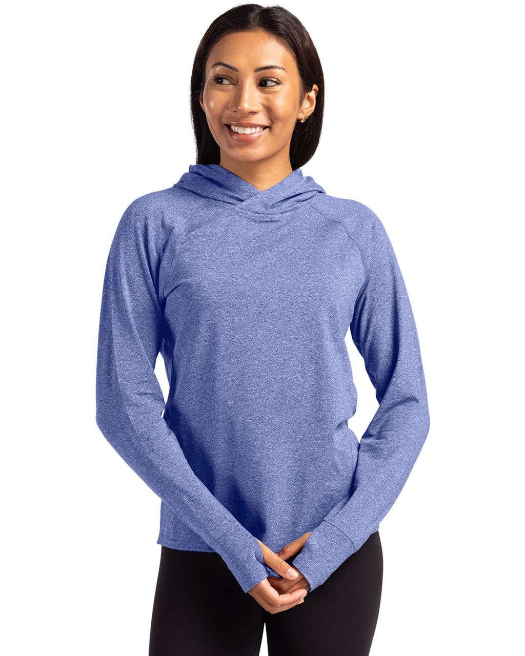 Cutter & Buck® Adapt Knit Recycled Womens Heathered Hooded Pullover
