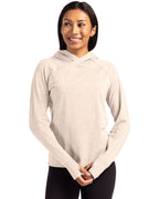 Cutter & Buck® Adapt Knit Recycled Womens Heathered Hooded Pullover