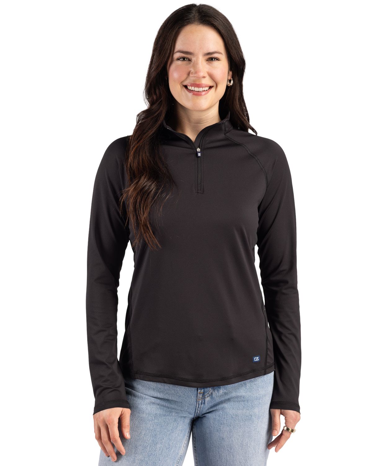 Cutter & Buck Prospect Epic Confidence Recycled Textured Stretch Womens Quarter Zip