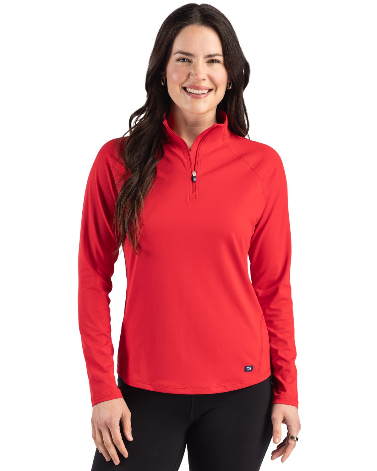 Cutter & Buck Prospect Epic Confidence Recycled Textured Stretch Womens Quarter Zip