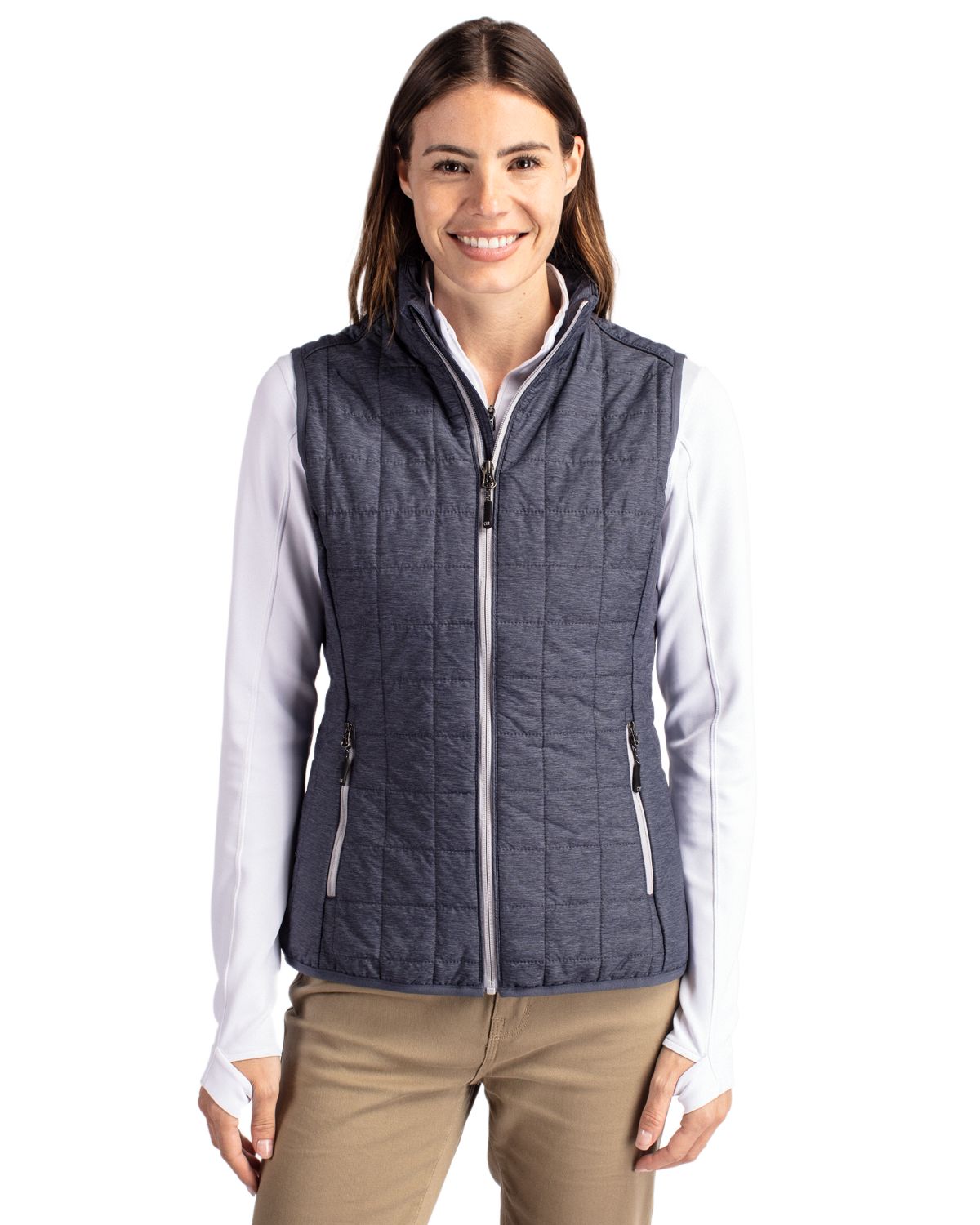 Cutter & Buck® Rainier PrimaLoft® Womens Eco Insulated Full Zip Puffer Vest