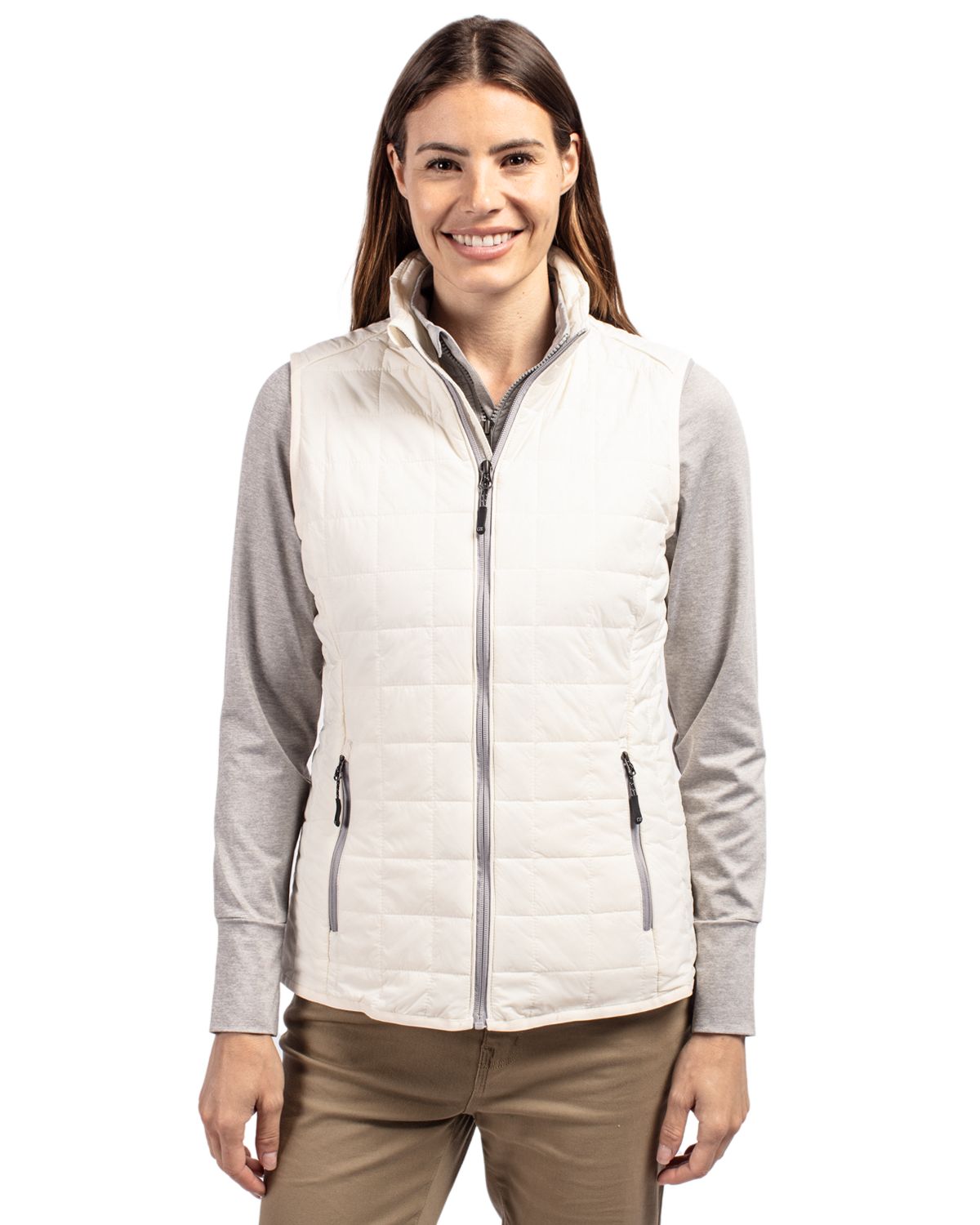Cutter & Buck® Rainier PrimaLoft® Womens Eco Insulated Full Zip Puffer Vest