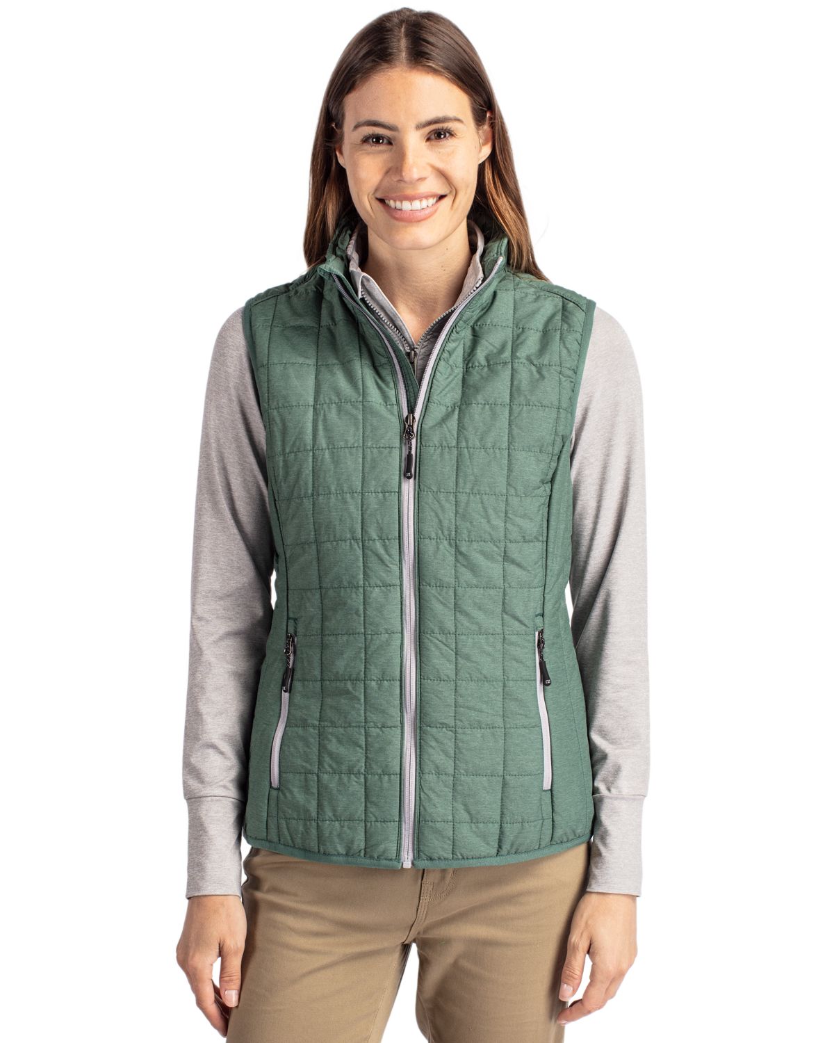 Cutter & Buck® Rainier PrimaLoft® Womens Eco Insulated Full Zip Puffer Vest