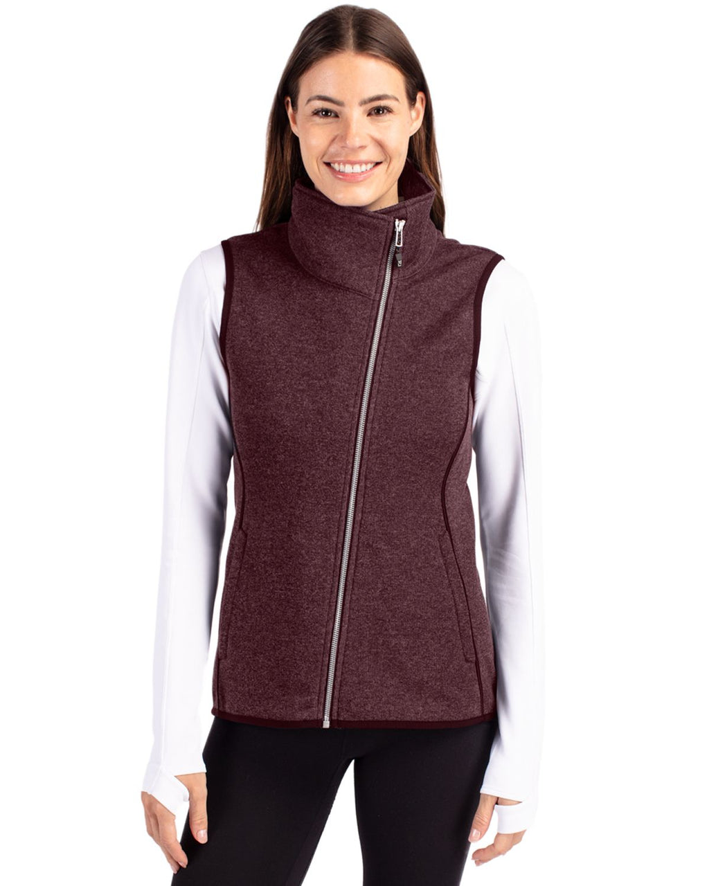 Cutter & Buck® Mainsail Sweater Knit Womens Asymmetrical Vest