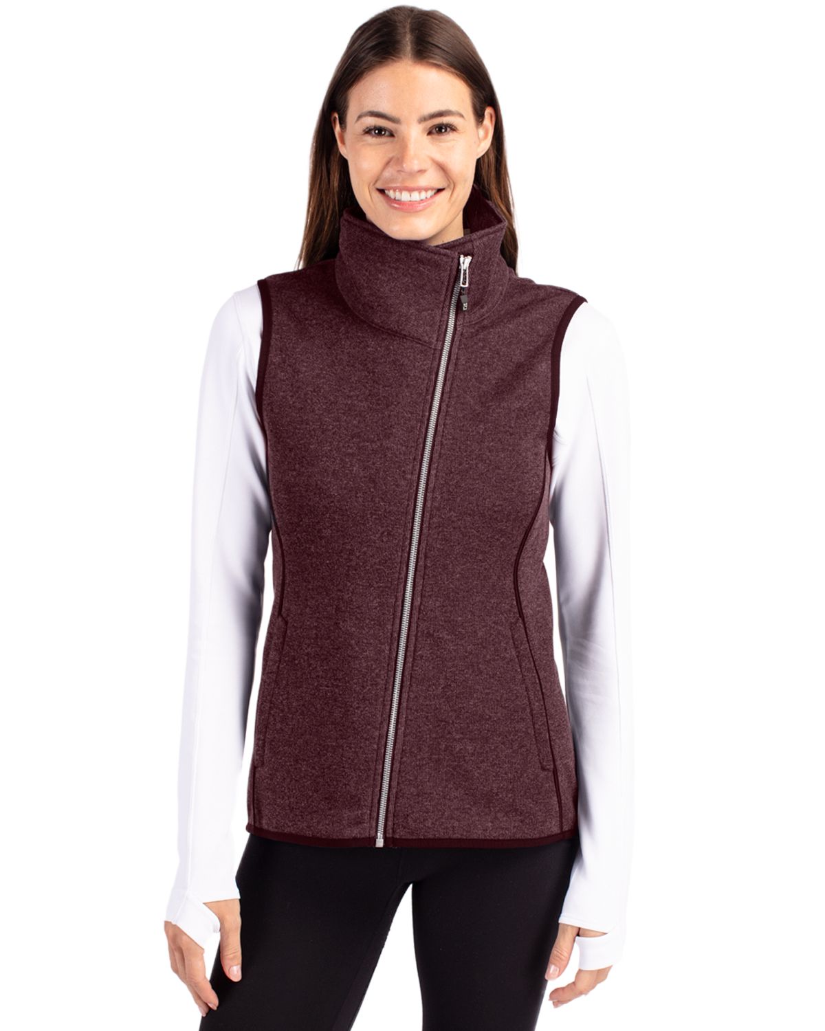 Cutter & Buck® Mainsail Sweater Knit Womens Asymmetrical Vest