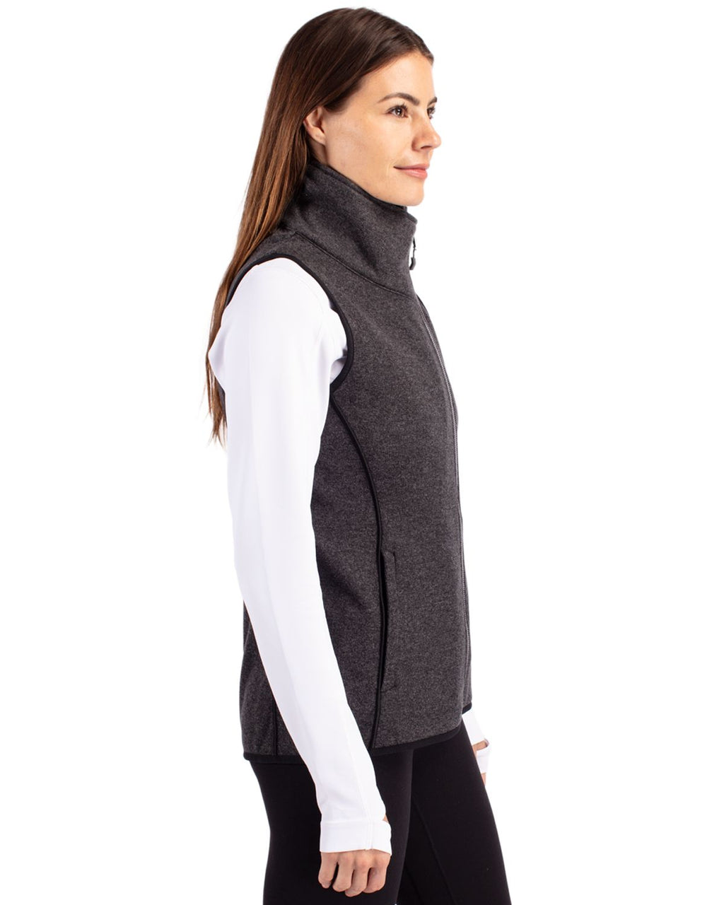 Cutter & Buck® Mainsail Sweater Knit Womens Asymmetrical Vest