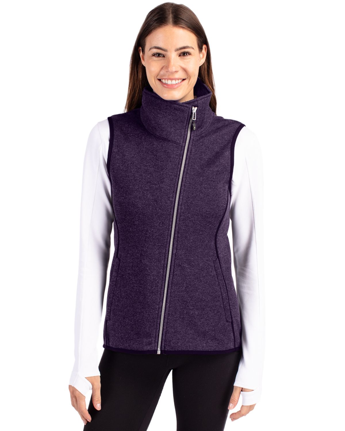 Cutter & Buck® Mainsail Sweater Knit Womens Asymmetrical Vest