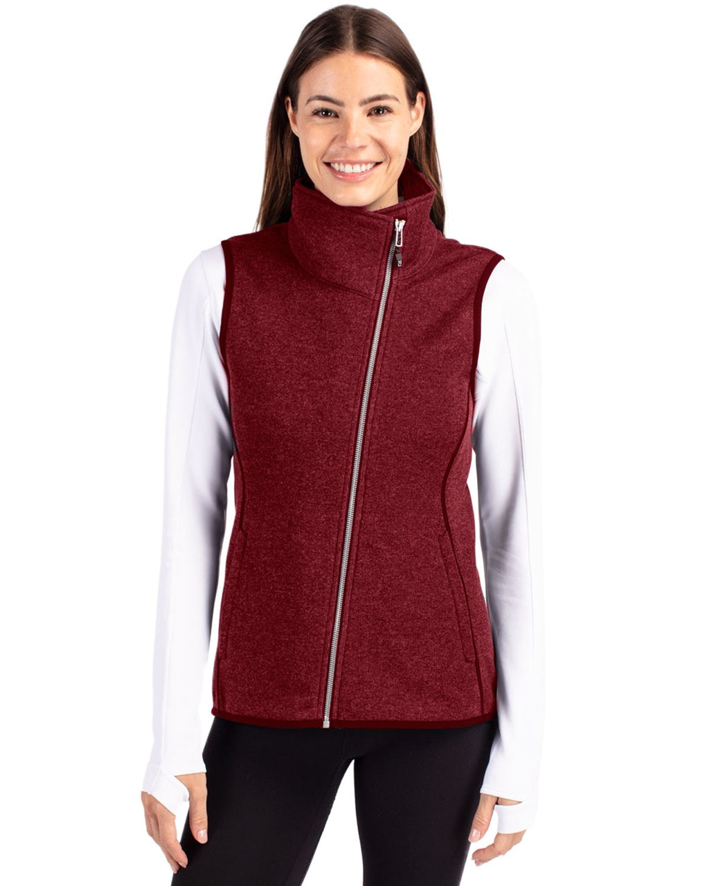 Cutter & Buck® Mainsail Sweater Knit Womens Asymmetrical Vest