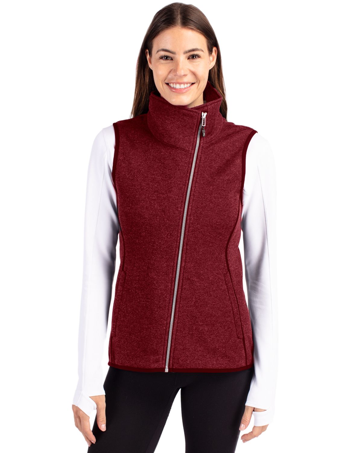 Cutter & Buck® Mainsail Sweater Knit Womens Asymmetrical Vest