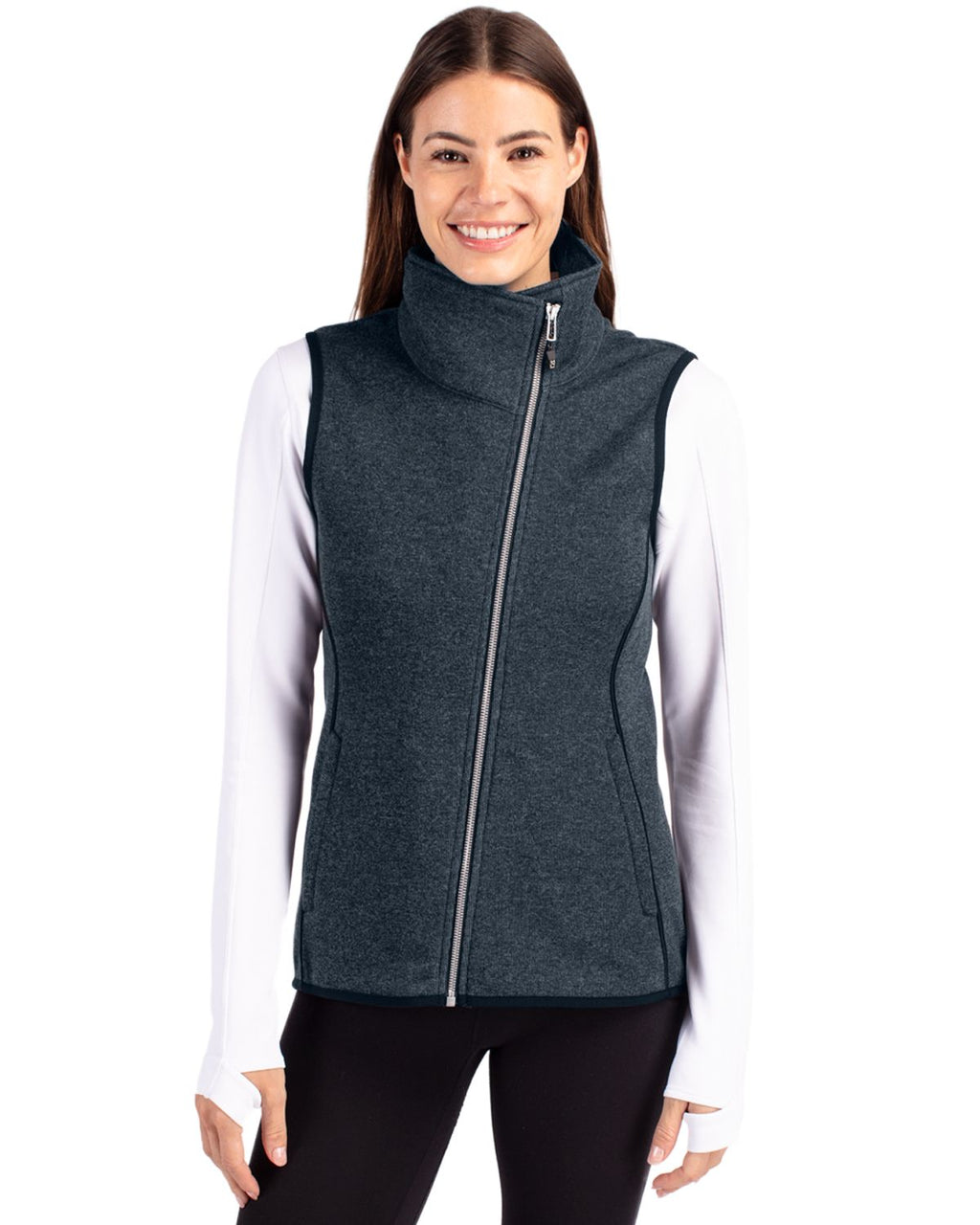 Cutter & Buck® Mainsail Sweater Knit Womens Asymmetrical Vest