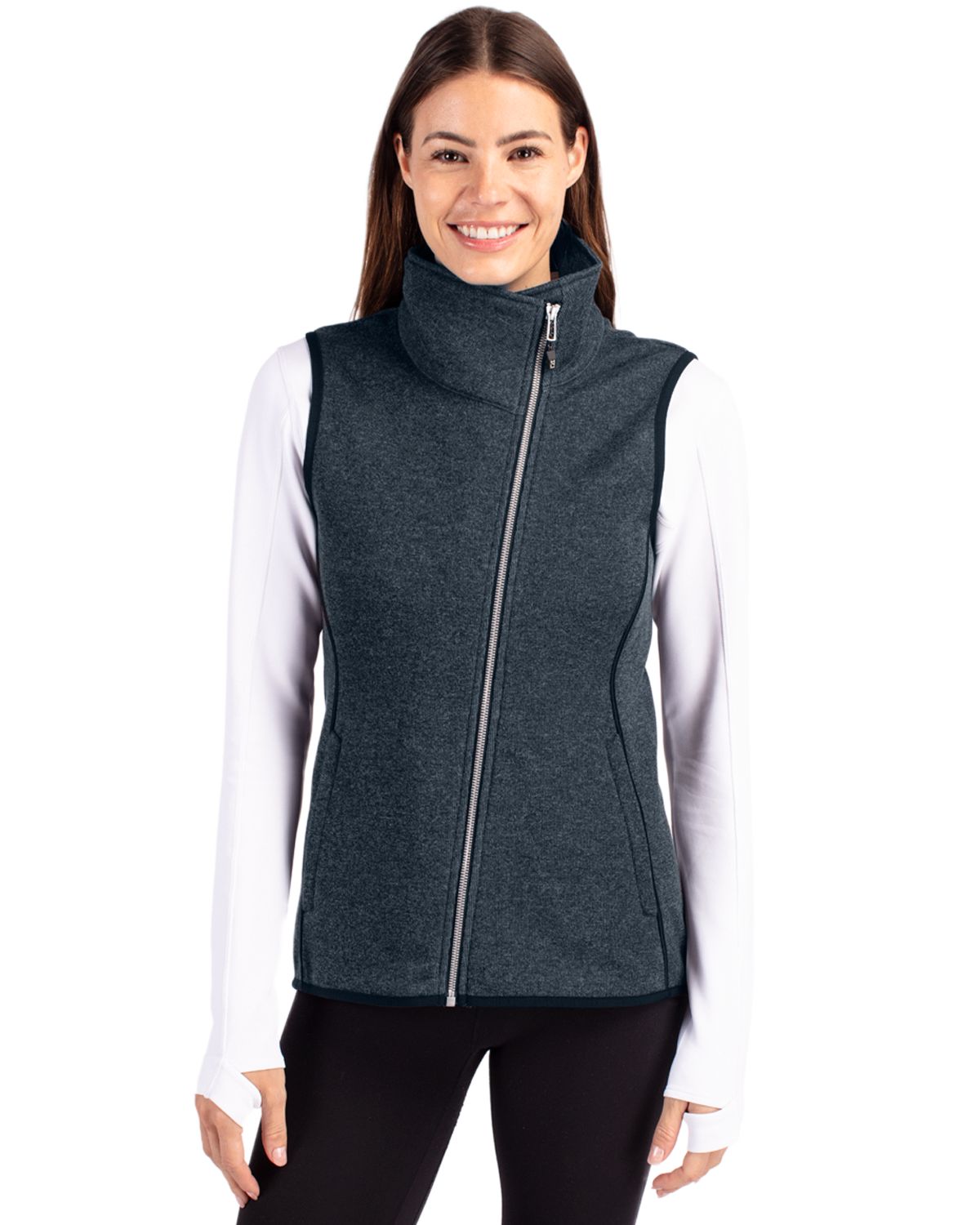Cutter & Buck® Mainsail Sweater Knit Womens Asymmetrical Vest