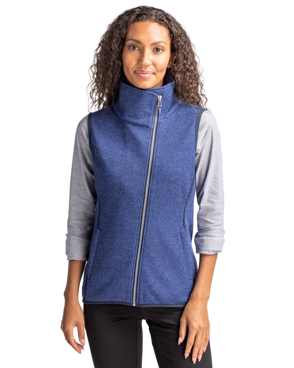 Cutter & Buck® Mainsail Sweater Knit Womens Asymmetrical Vest