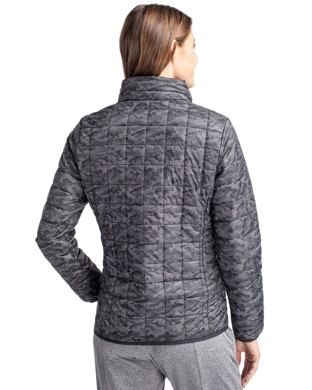 Cutter & Buck® Rainier PrimaLoft® Womens Eco Insulated Full Zip Printed Puffer Jacket