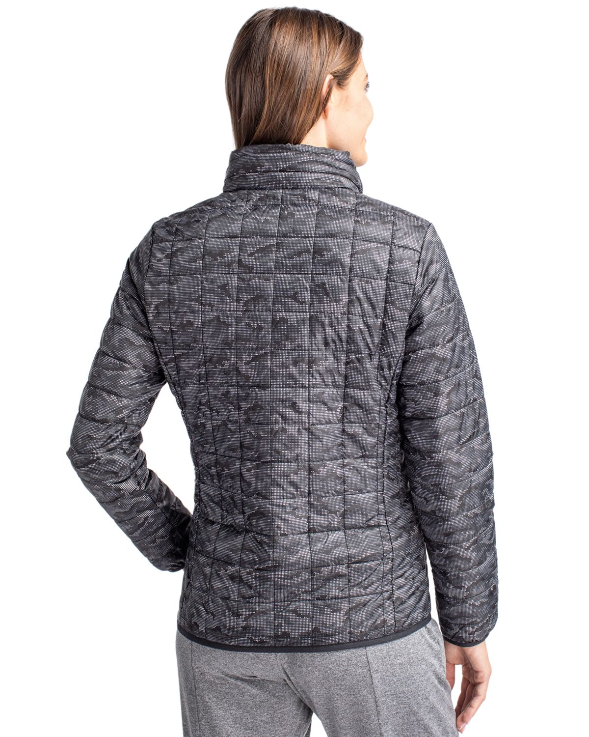 Cutter & Buck® Rainier PrimaLoft® Womens Eco Insulated Full Zip Printed Puffer Jacket