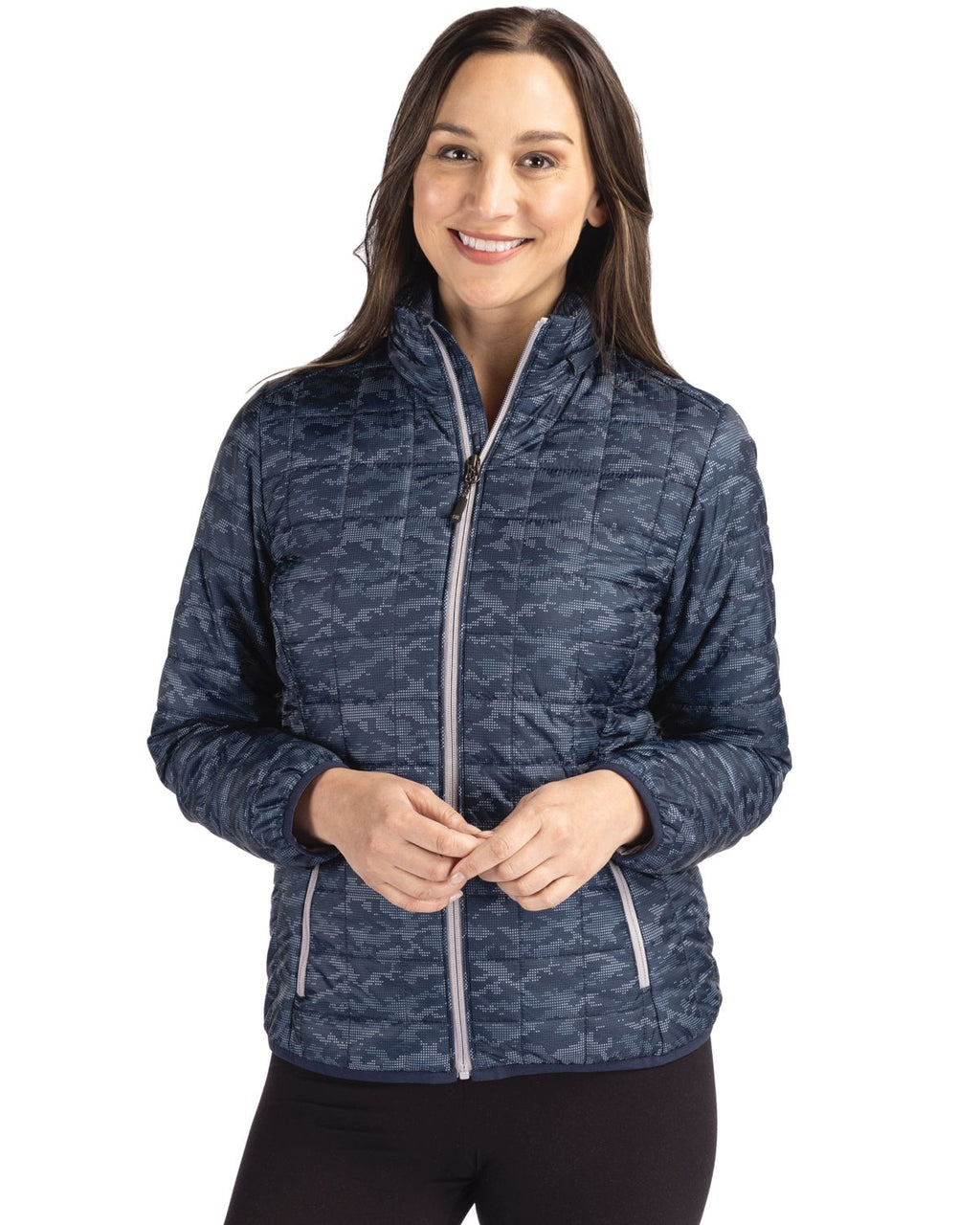 Cutter & Buck® Rainier PrimaLoft® Womens Eco Insulated Full Zip Printed Puffer Jacket
