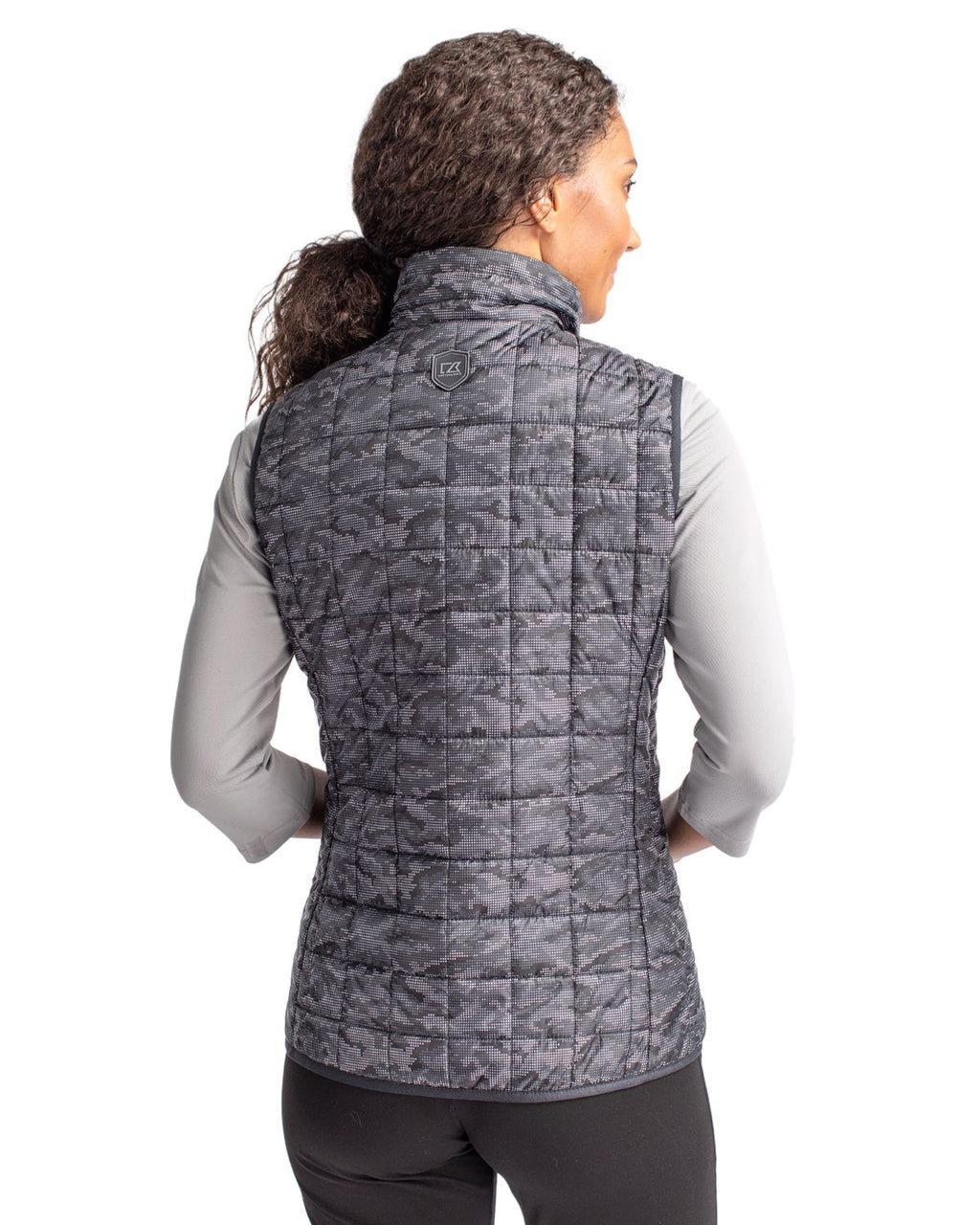 Cutter & Buck® Rainier PrimaLoft® Womens Eco Insulated Full Zip Printed Puffer Vest