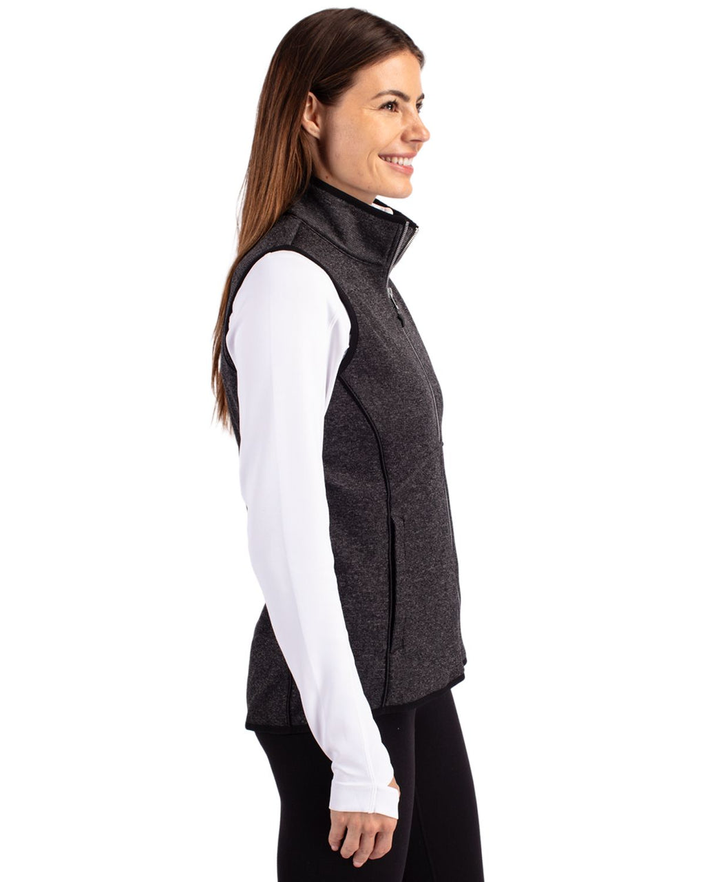 Cutter & Buck Mainsail Sweater Knit Womens Full Zip Vest