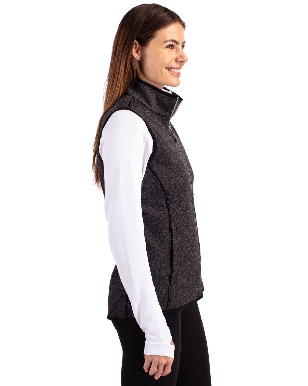Cutter & Buck Mainsail Sweater Knit Womens Full Zip Vest