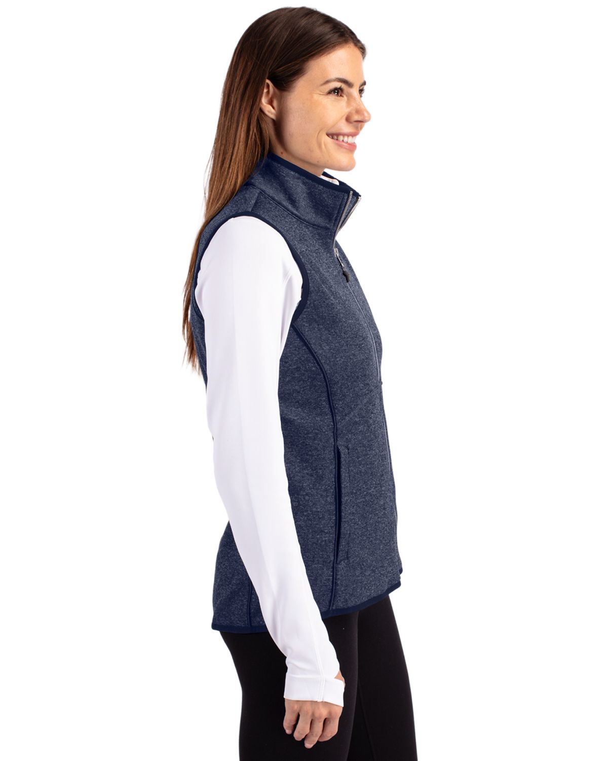 Cutter & Buck Mainsail Sweater Knit Womens Full Zip Vest
