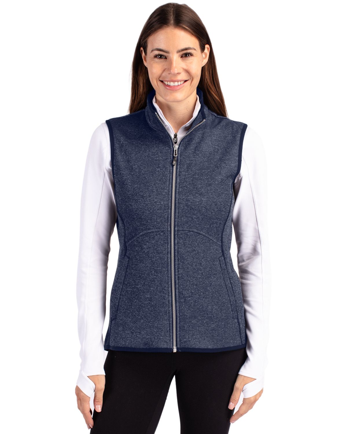 Cutter & Buck Mainsail Sweater Knit Womens Full Zip Vest