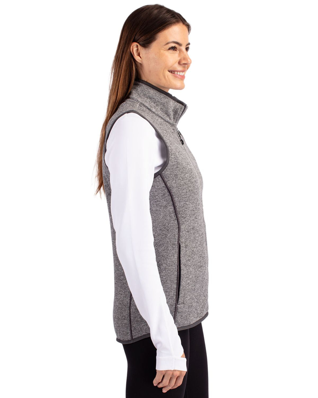 Cutter & Buck Mainsail Sweater Knit Womens Full Zip Vest