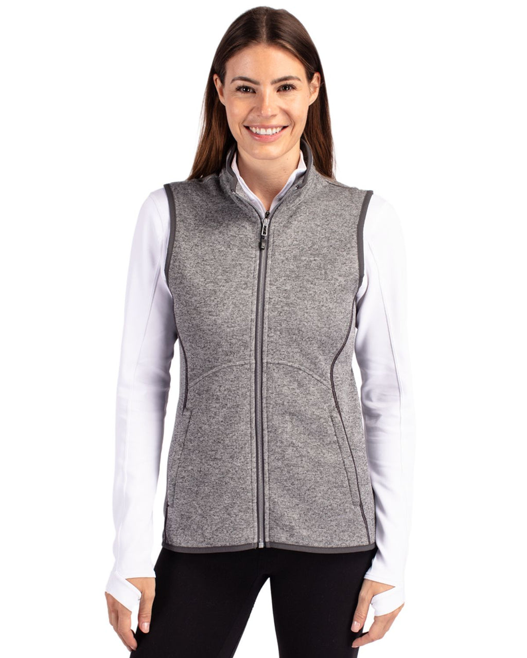 Cutter & Buck Mainsail Sweater Knit Womens Full Zip Vest